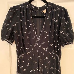 Vintage Parisian floral maxi dress size M